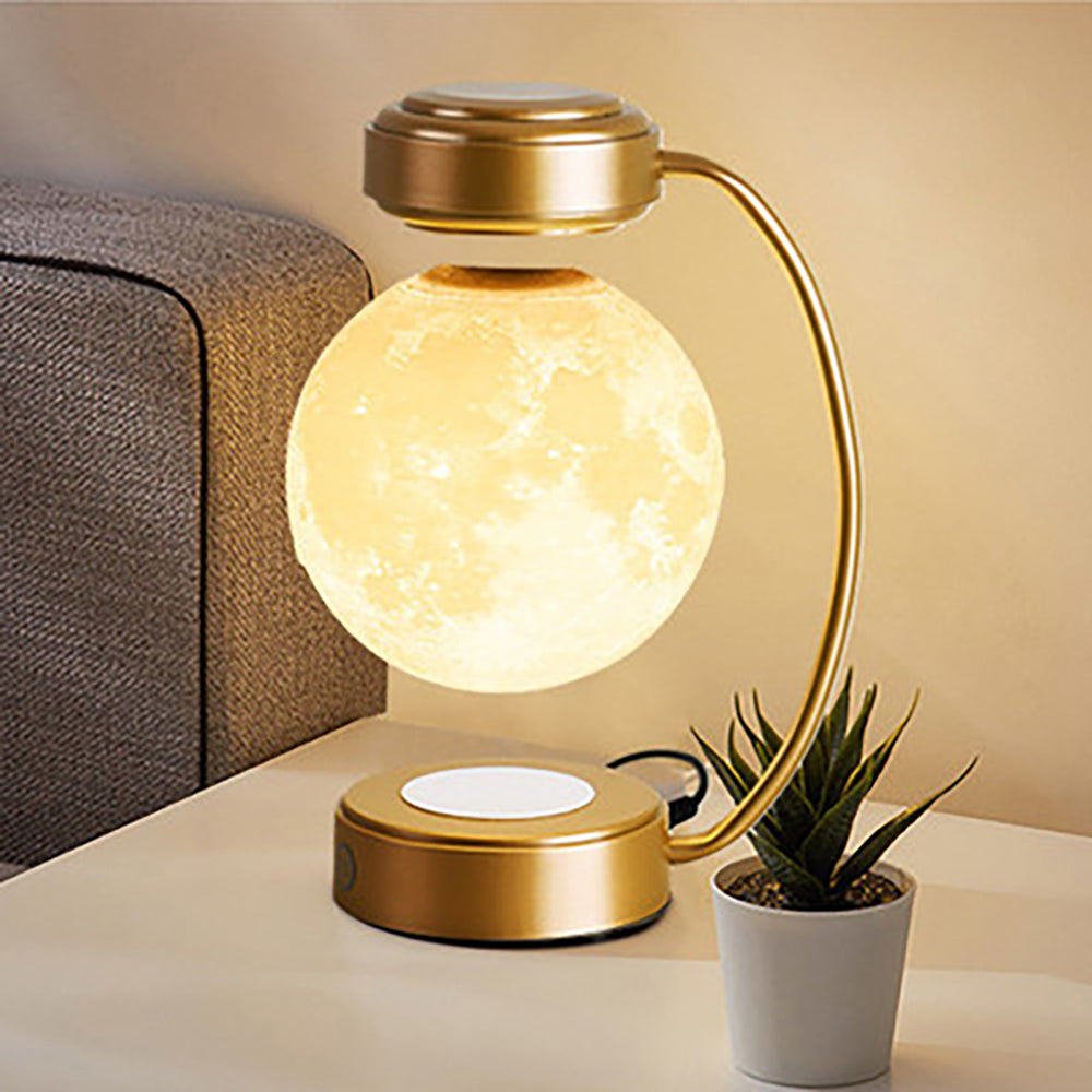 Floating Moon Lamp: 3D Magnetic Levitation, LED Night Light, Three Colors - Ideal Novelty Gift